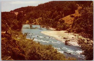 Eel River near Dyerville CA California Union Oil Advertising Postcard 