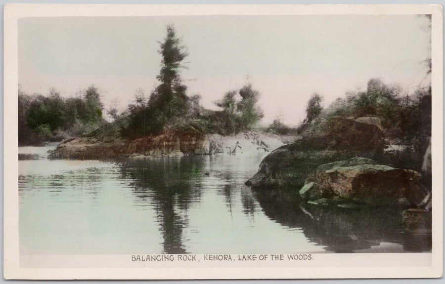 Balancing Rock Kenora Lake of the Woods Ontario Postcard 