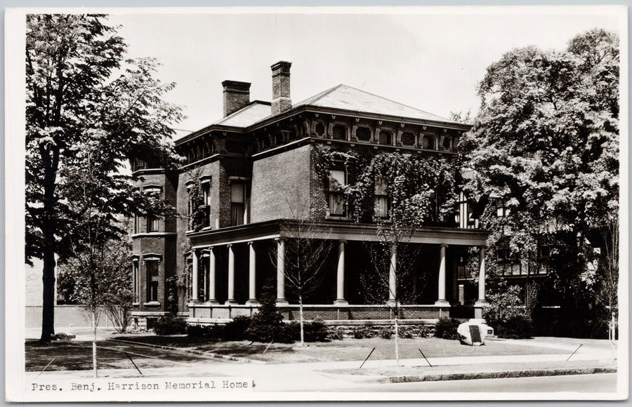 Pres Benjamin Harrison Memorial Home Indianapolis Indiana RPPC Postcard 