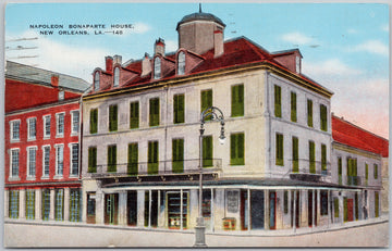 Napoleon Bonaparte House New Orleans LA Louisiana Linen Postcard 