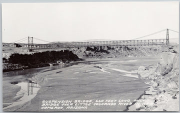 Cameron Arizona Suspension Bridge Little Colorado River Postcard 