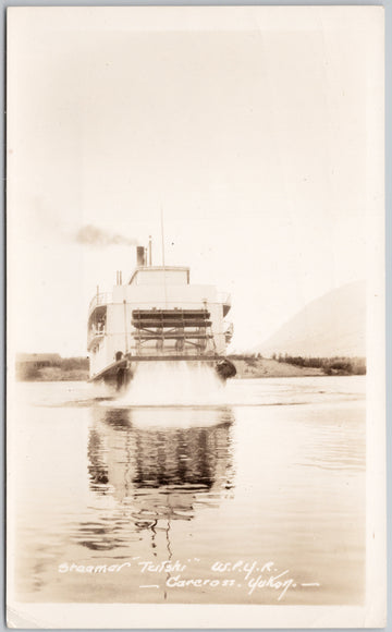 Steamer 'Tutshi' Ship WPYR Carcross Yukon Postcard 