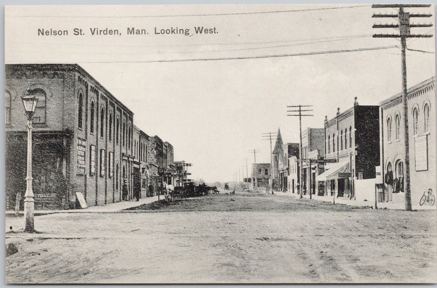 Nelson Street Virden Manitoba Postcard 