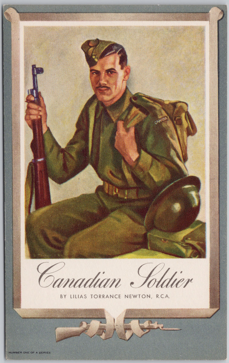 Canadian Soldier Military Rifle Lilias Torrance Newton Unused Postcard 