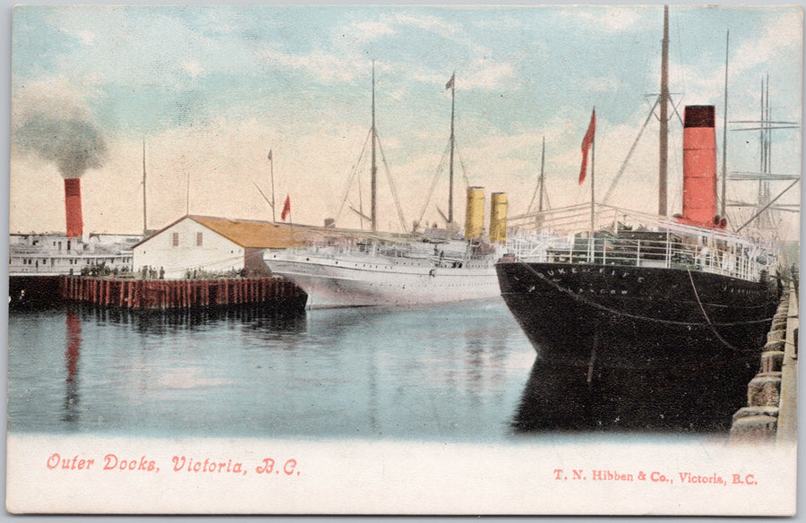 Victoria BC Outer Docks SS 'Duke of Fife' Ship Vancouver Island Postcard