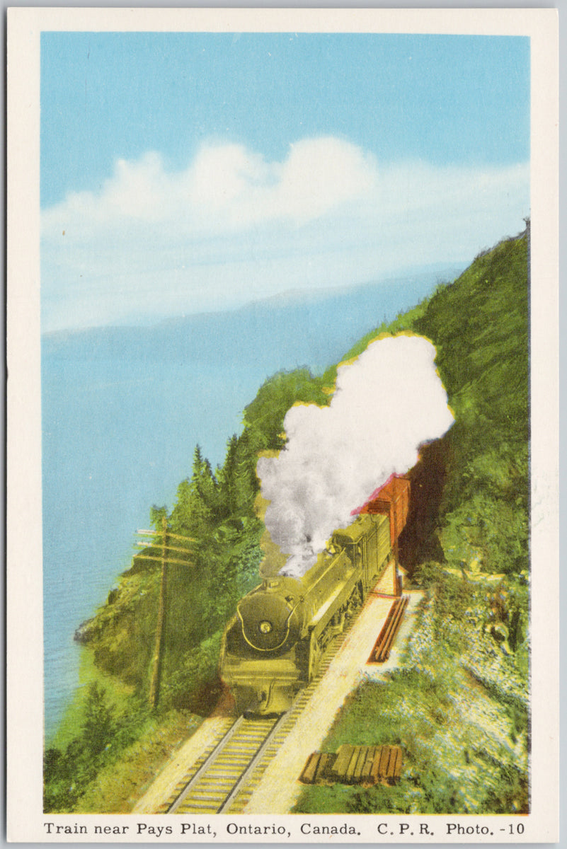 Train near Pays Plat Ontario Postcard 