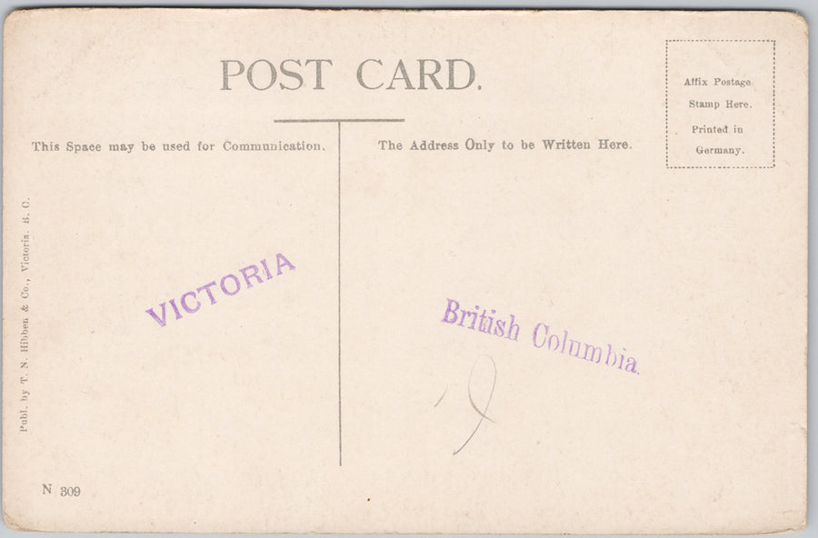 Victoria BC Approaching the Gorge Boats Boating Hibben Postcard SP18 *as is