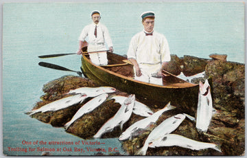 Oak Bay Victoria BC Trolling for Salmon  Postcard