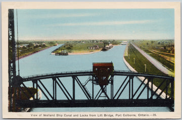 Port Colborne Ontario Welland Ship Canal and Locks Postcard 