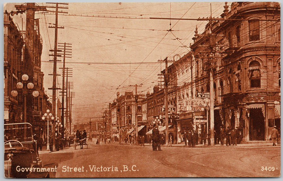 Victoria BC Government St postcard
