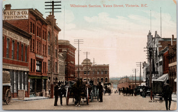 Victoria BC Yates Street Wholesale Section Vancouver Island Postcard 