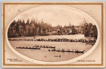 Victoria BC War Canoe Race The Gorge  Postcard 