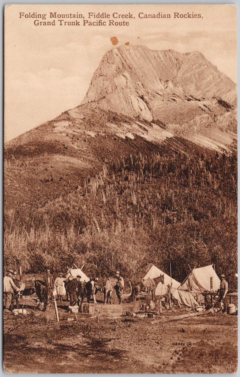 Folding Mountain Fiddle Creek Jasper National Park Alberta Postcard 