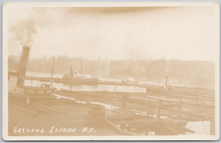 Saturna Island BC Tugboats Tugs Southern Gulf Islands Postcard 