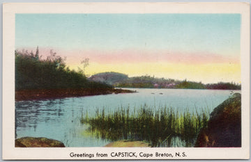 Greetings Capstick Cape Breton NS Nova Scotia Nature Scene Canada Postcard SP18