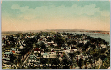 Fredericton NB Birdseye from Cathedral Postcard
