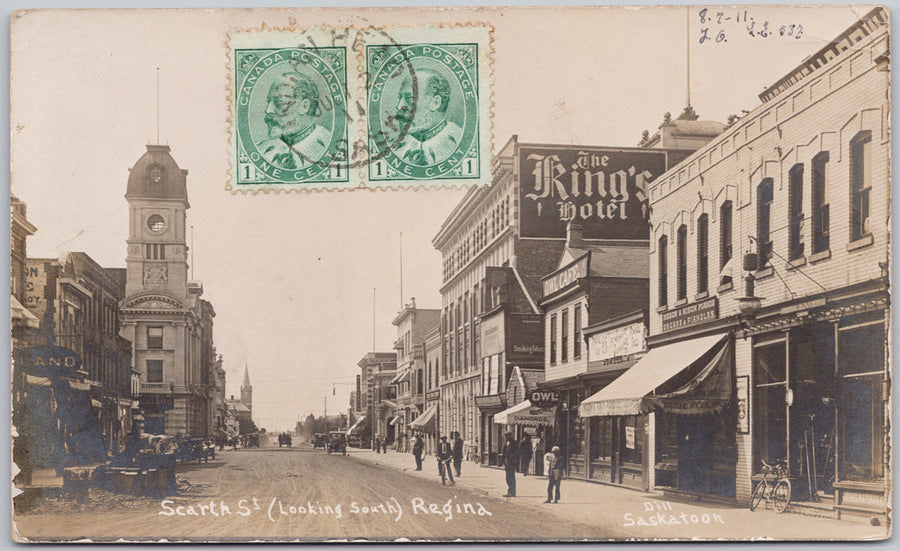 Scarth Street Regina Saskatchewan 1911 Postcard 