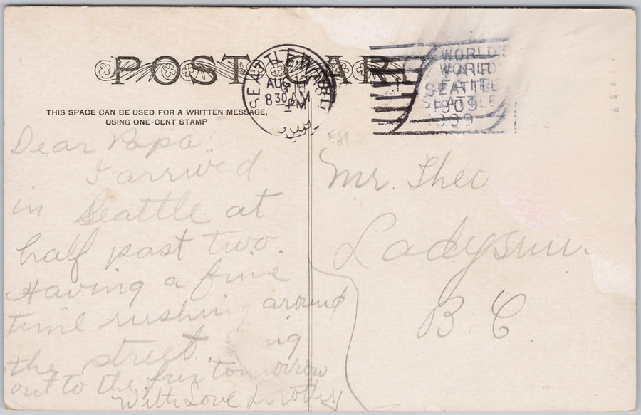 Kinnear Park Seattle WA Washington 1909 Postcard SP19