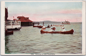 Canoeing on Lake Washington Seattle WA Postcard 