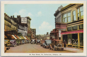 St Paul Street St Catharines Ontario Postcard 