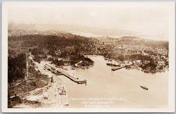 Esquimalt Harbour Victoria BC Aerial View  RPPC Postcard 