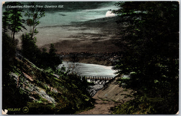 Edmonton Alberta from Dowlers Hill Evening View Canada Postcard