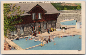 Banff Alberta Cave and Basins Swimming Pools Postcard 