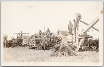 Agriculture Farm Workers Crew Saskatchewan Western Canada Postcard 