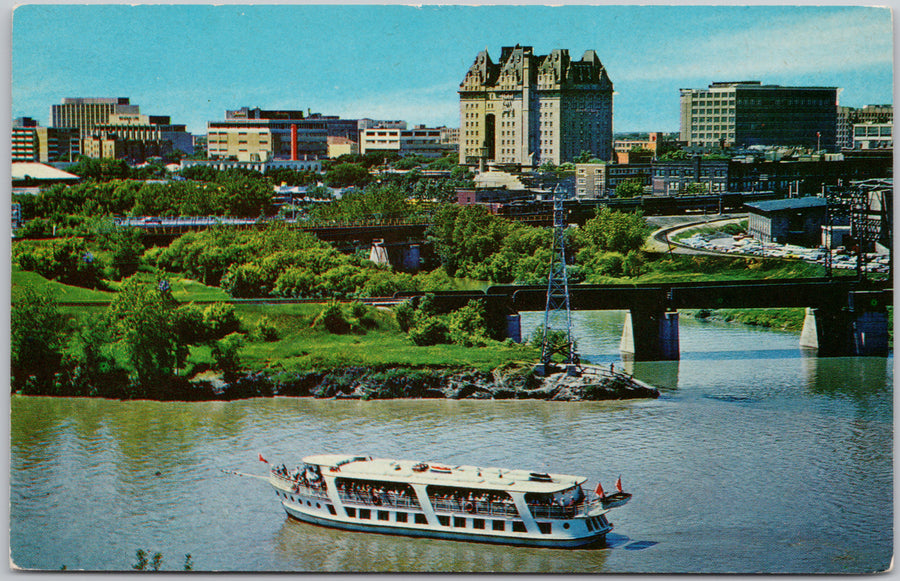 Winnipeg Manitoba River Rouge Boat  Postcard