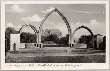 Marburg a.d.Lahn Freilichtbuhne im Schlosspark Germany Open Air Stage Castle Park Postcard