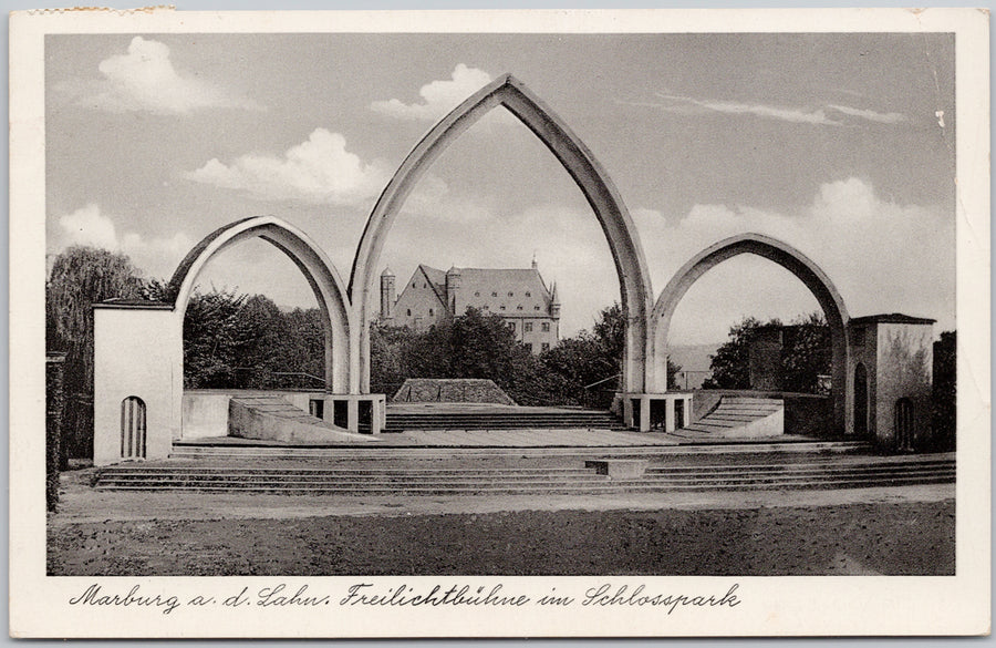 Marburg a.d.Lahn Freilichtbuhne im Schlosspark Germany Open Air Stage Castle Park Postcard