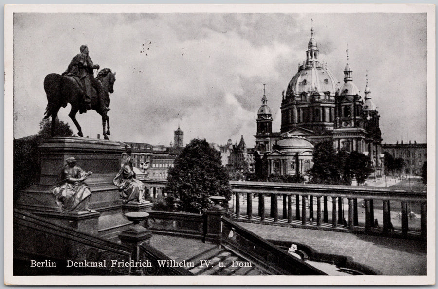 Berlin Germany Denkmal Friedrich Wilhelm IV Statue Postcard 