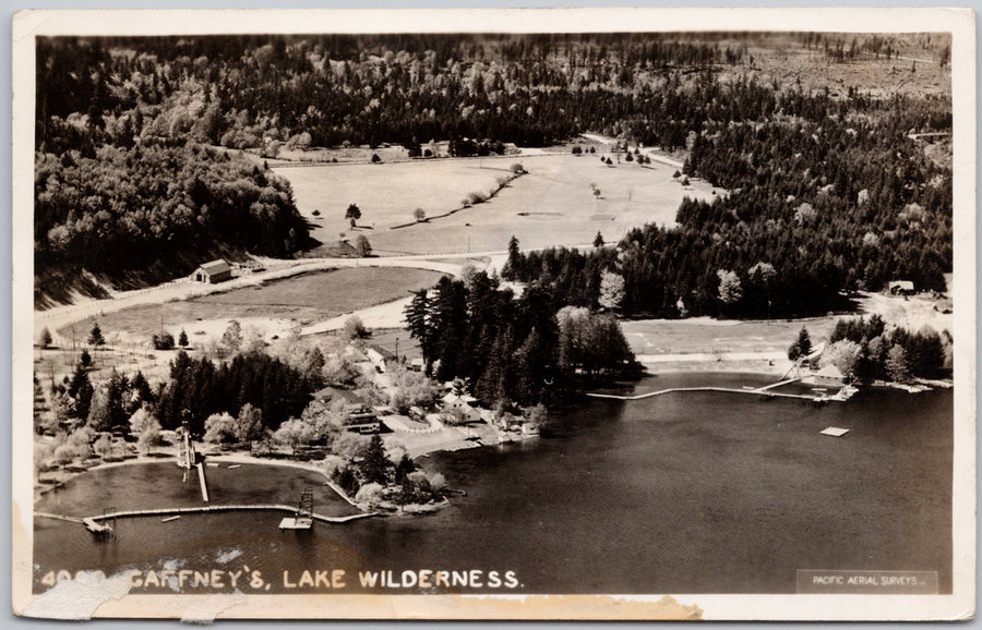 Gaffney's Lake Wilderness WA Washington Pacific Aerial Surveys RPPC Postcard 