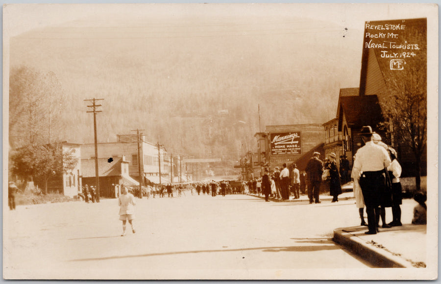 Rocky Mountain Naval Tourists, Revelstoke, BC 1924 Postcard
