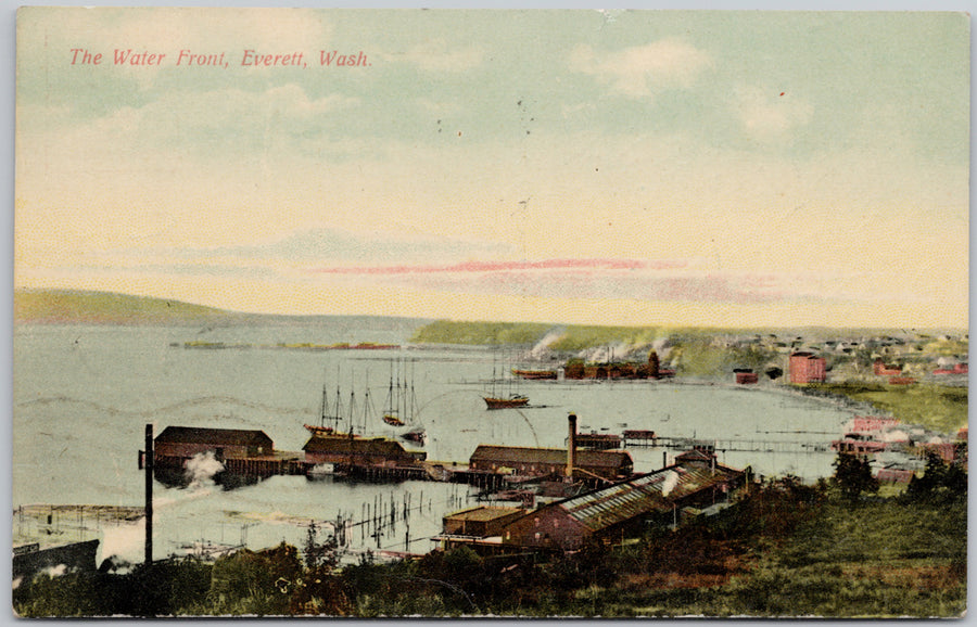 Everett WA The Water Front Postcard