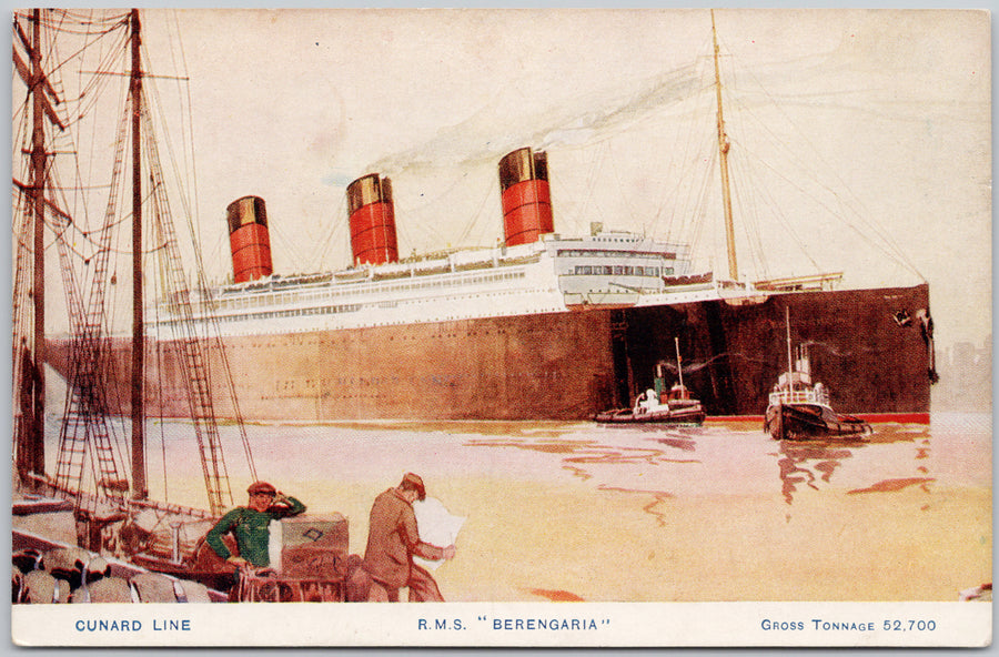 RMS 'Berengaria' Ship Cunard Line Passenger Ship Postcard