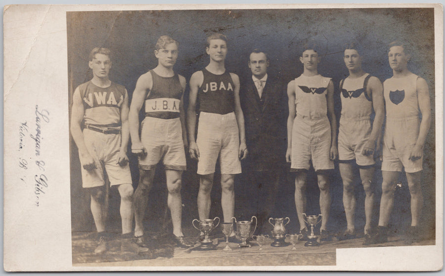 Scarce Victoria BC Track Athletes Olympian Hal Beasley JBAA VWAA Larrigan and Gibson RPPC Postcard 