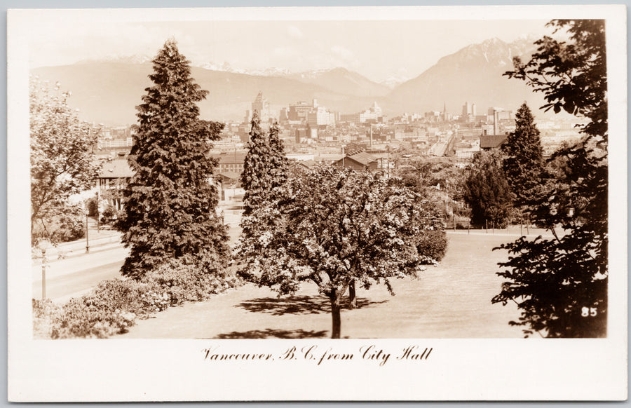 Vancouver from City Hall BC British Columbia JC Walker Postcard 