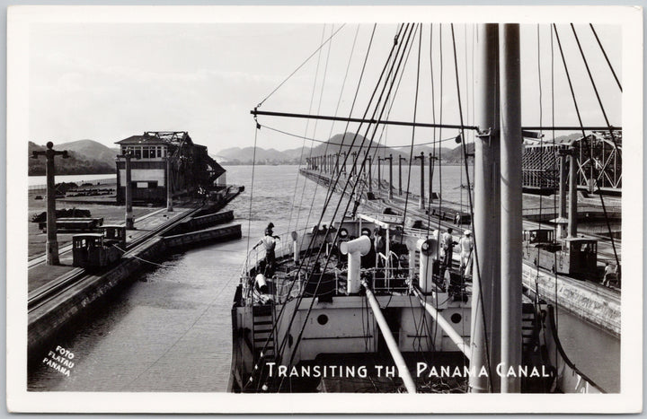 Transiting The Panama Canal RPPC Postcard