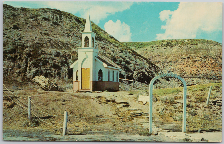 Drumheller Alberta World's Largest Little Church Badlands Postcard 