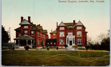 Belleville Ontario General Hospital ON 1917 Postcard 