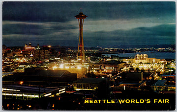 Seattle World's Fair Space Needle WA Washington from Queen Anne Hill Postcard