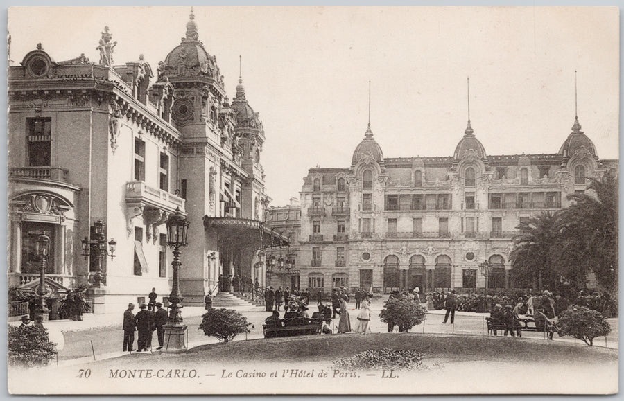 Monte-Carlo Le Casino et l'Hotel de Paris LL Postcard