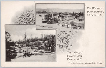 Victoria BC The Wharves Inner Harbour Gorge Victoria Arm British Columbia Hibben Postcard