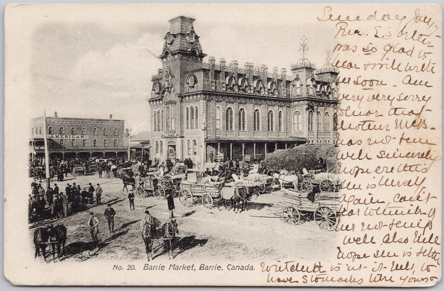 Barrie Market ONtario postcard