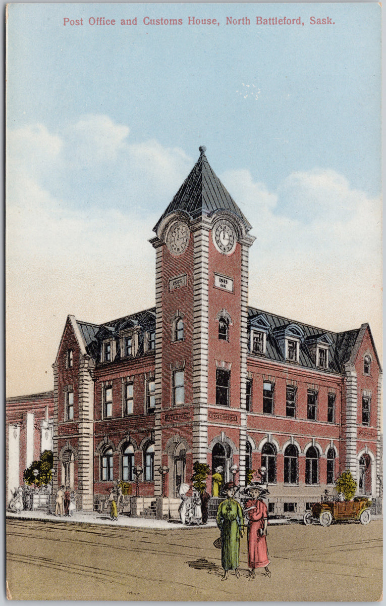 North Battleford SK Post Office and Customs House Postcard 