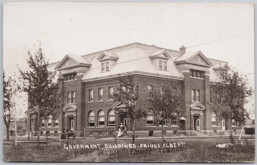 Prince Albert SK Government Buildings Saskatchewan Victor RPPC Postcard 