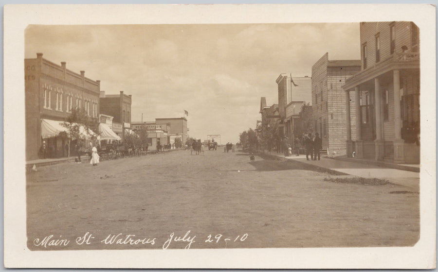 Main Street Watrous Saskatchewan  Postcard