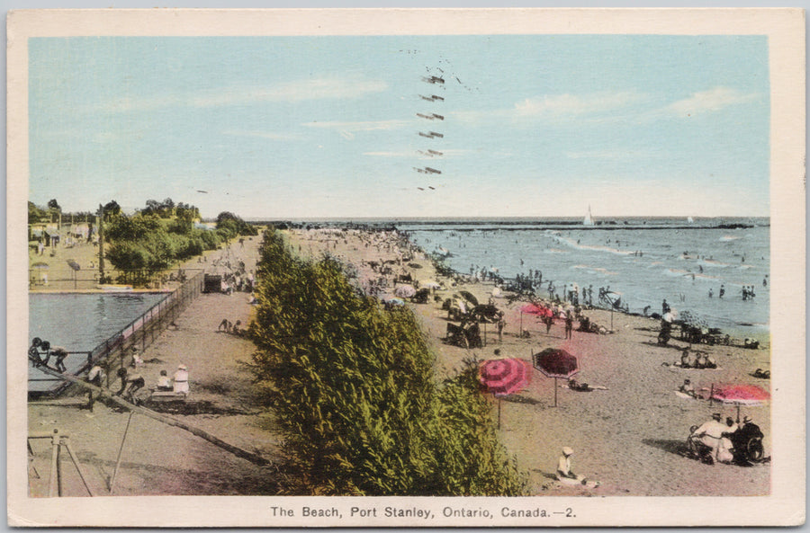 The Beach Port Stanley Ontario ON 1930s PECO Postcard