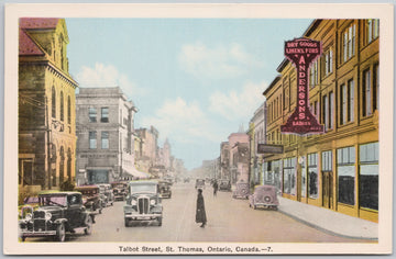 Talbot Street St. Thomas Ontario Postcard 